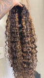 22” Burmese Curly Highlighted Half Wig