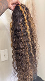 22” Burmese Curly Highlighted Half Wig